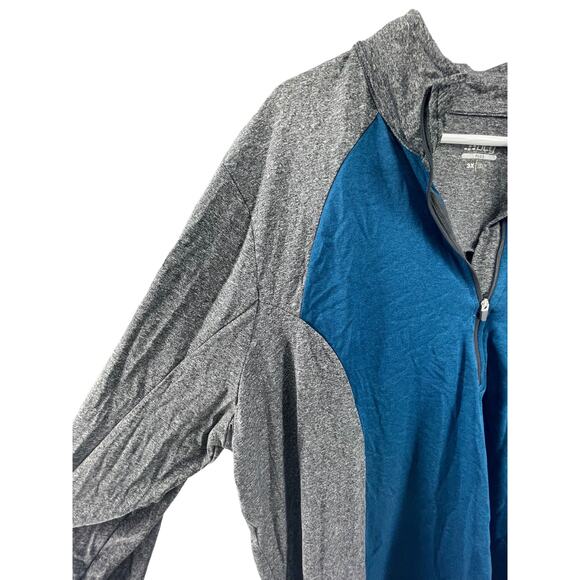 BCG Gray Blue Color Block Quarter Zip Pullover Sweatshirt Women's Size 3X - Picture 3 of 5